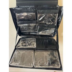 Mary Kay consultant tracker bag pockets galore cosmetics makeup case black brief